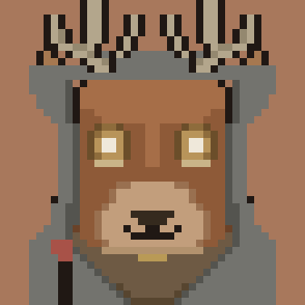 a cloaked stag with a quiver