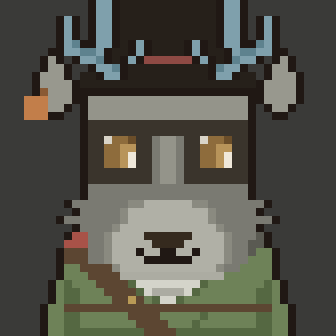 a stag with headphones and nerd glasses